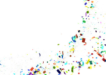 confetti png. Gold confetti falls from the sky.