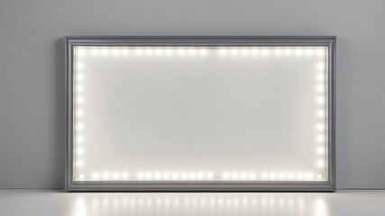 gray marquee lights border frame on white background