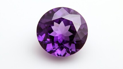Fototapeta premium Amethyst gemstone, white isolate background.
