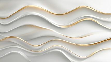 Abstract white and gold wave background.