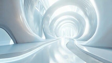 Futuristic abstract white background with minimalistic geometric patterns and modern 3d design elements