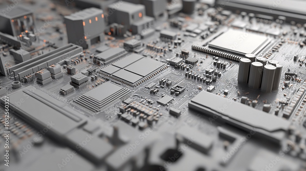 Aufkleber Close-up of circuit board showing complex electronic components