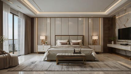 bedroom with bed luxury interior