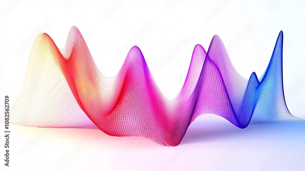 Poster Smooth elegant lines forming a colorful wave pattern
