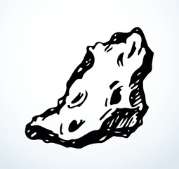 Vector drawing. Small Asteroid in the sky