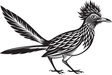 Fototapeta premium roadrunner bird vector illustration, printable design
