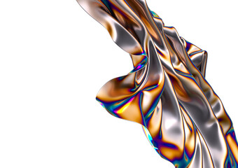 Shimmering metallic fabric with iridescent hues