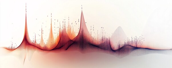 Abstract digital landscape with peaks and valleys creating a futuristic cityscape