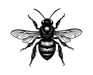 bumblebee engraving black and white outline