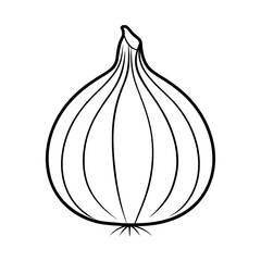 Minimalist Onion Line Art Illustration