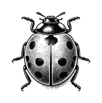 recommend clip art: ladybug engraving black and white outline