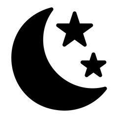 crescent moon glyph icon
