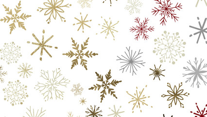 Snowflake Symphony: Mesmerizing 3D Illustration of Descending Christmas Snowflakes