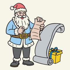 santa claus reading a book