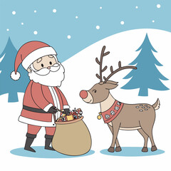 santa claus and reindeer