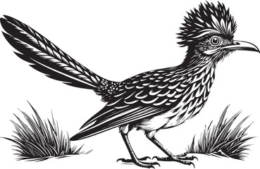 Fototapeta premium roadrunner bird vector illustration, printable design
