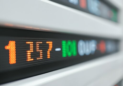 Close-up of electronic display panel with numeric data