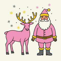 santa claus with reindeer