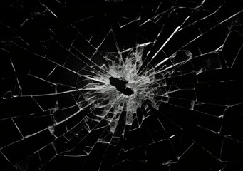Fototapeta premium Shattered glass on black