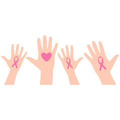 Obraz premium World Cancer Day. Hand with ribbon of World Cancer Day.