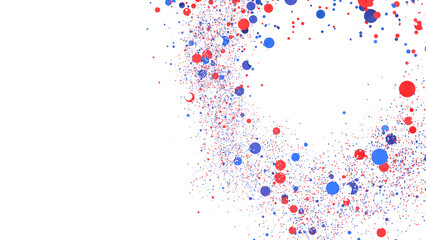 confetti - USA banner mockup with confetti confetti in American national colors. USA Presidents Day, American Labor day, Memorial Day, US election concept.