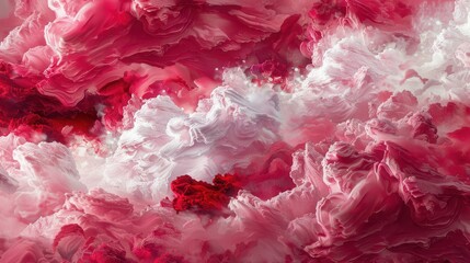 Rich red marble texture with vibrant pink clouds in dynamic patterns
