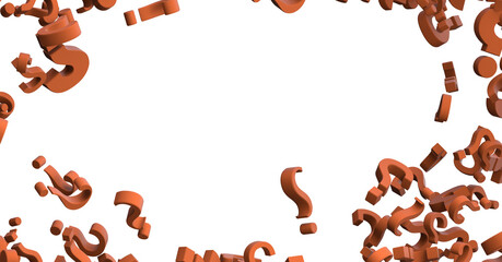 Infinite question marks, original 3d rendering