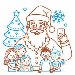 Fototapeta premium santa claus with tablet
