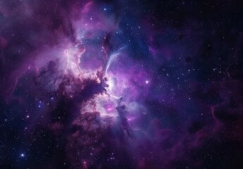 Fototapeta premium Vibrant 3D Render of Colorful Nebula in Deep Space with Stars