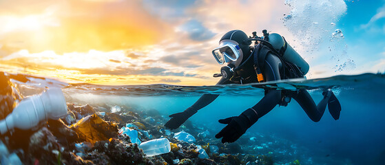 Dedicated divers participate in underwater cleanup to preserve marine ecosystems