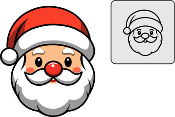 illustration image of santa claus wearing a red hat