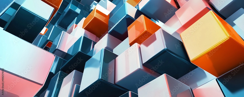 Poster colorful cubes creating an abstract modern background