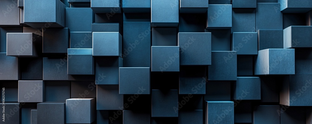 Aufkleber Abstract background showing blue cubes creating modern pattern