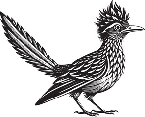 Obraz premium black roadrunner bird vector illustration printable