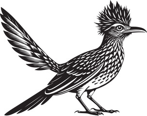 Obraz premium black roadrunner bird vector illustration printable