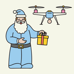 santa claus with gift box