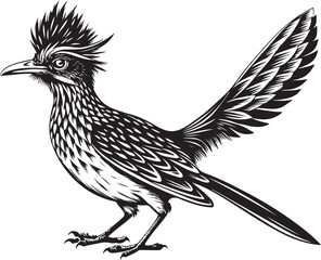 Obraz premium black roadrunner bird vector illustration printable