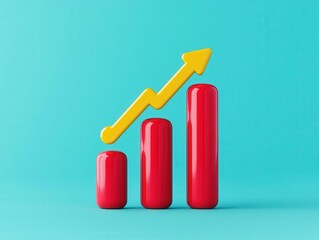 Keyword ranking growth, SEO search visibility bar, 3D illustration