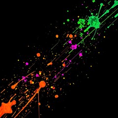 black background with colorful spots