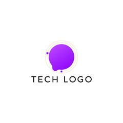ILLUSTRATION CONNECTED CIRCLE PURPLE GRADIENT COLOR. TECH LOGO ICON TEMPLATE SIMPLE DESIGN ELEMENT VECTOR