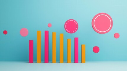 Fototapeta premium Search ranking chart, keywords rising with SEO visibility icons, 3D illustration