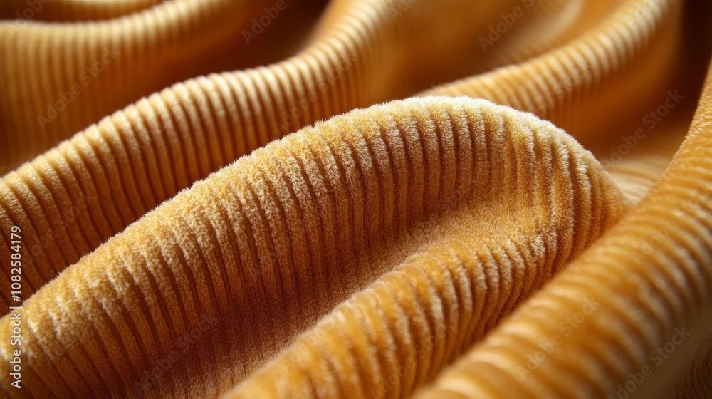 Poster the fabric ripples softly with warm yellow hues, its plush texture beautifully catching the natural 