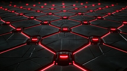 Fototapeta premium Ai-driven network security defense grid digital environment graphic visual futuristic perspective cybersecurity concept