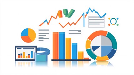 Business analytics and seo optimization showing positive growth trends