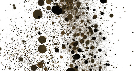 gold  confetti falling down isolated on transparent background.