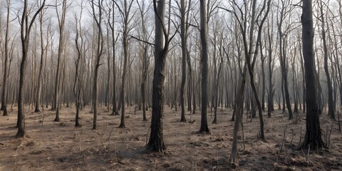 Silent and Sparse Forest of Bare Trees in a Dry Environment