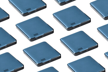 External hard drives on white background.