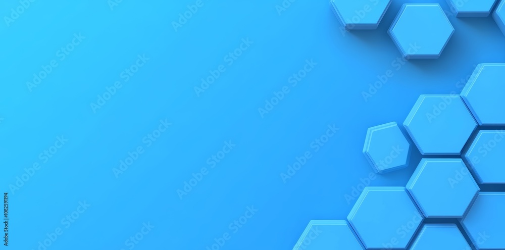 Poster an abstract science and technology concept based on hexagons. polygonal geometric design with hexago