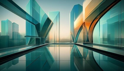 Fototapeta premium modern abstract glass architectural forms
