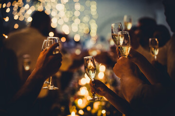 High-quality photos of people toasting with champagne. Perfect for festive and celebratory projects.